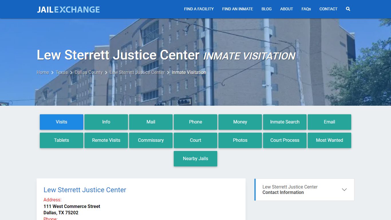 Inmate Visitation - Lew Sterrett Justice Center, TX - Jail Exchange